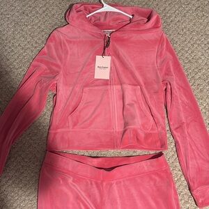 Juicy Couture Tracksuit Pink Velour Large NWT